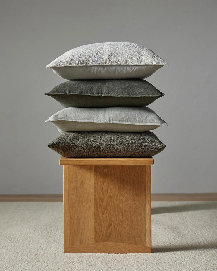 Como Khaki Linen Cushion - Modern & Stylish Discover the Como Khaki cushion, featuring premium stonewashed linen in a trendy muted green. Perfect for modern decor.
