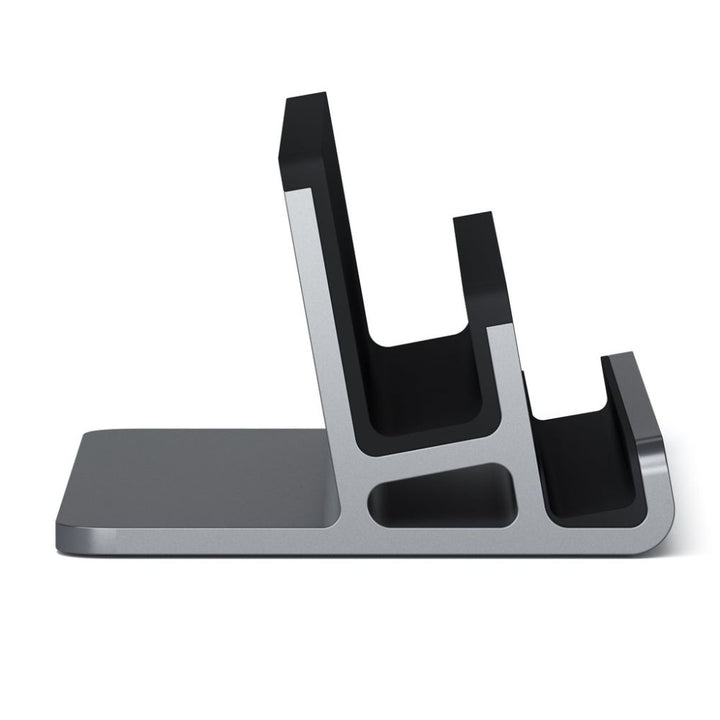 Satechi Dual Vertical Laptop Stand Keep your workstation tidy and every device within reach with Satechi Dual Vertical Stand for laptops and tablets. The 2-in-1 design supports your Macbook and iPad vertically at the same time, improving your working effi