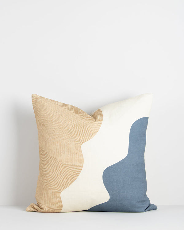 Ruffle Cushion Inspired by a playful narrative, Ruffle adds a sense of exuberance and fun to interiors this season. Featuring pared-back colour blocks printed onto a pure cotton base, sections of embroidery give this piece an elevated and refined finish.