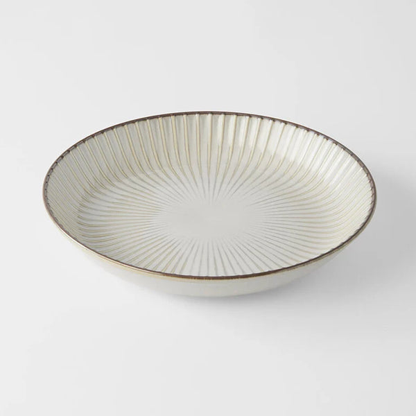 High Rim Plate 22.5cm / White Sendan Glaze