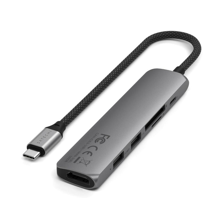 Satechi 6-in-1 USB-C Slim Multiport Adapter Grey