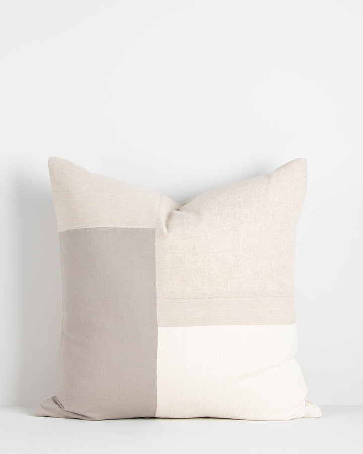 Sherwin Cushion Invite soothing oatmeal and ivory tones into your interior with the understated design of our Sherwin cushion. Crafted from a patchwork of linen and cotton pieces, the subtle differences in weave weights creates gentle visual contrasts wit