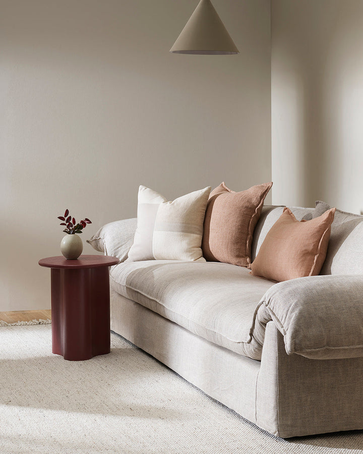 Sherwin Cushion Invite soothing oatmeal and ivory tones into your interior with the understated design of our Sherwin cushion. Crafted from a patchwork of linen and cotton pieces, the subtle differences in weave weights creates gentle visual contrasts wit