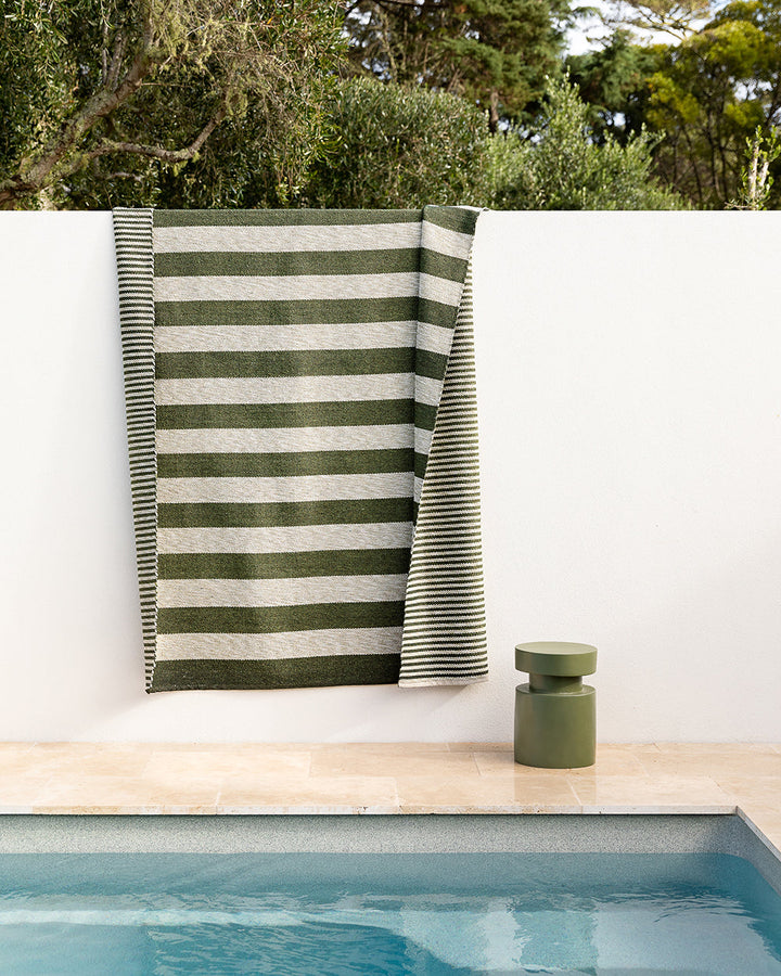 Summit Peak Floor Rug Soft underfoot, this incredible double-weave design looks stunning when used either in or outdoors. With a heavy stripe on one side, and a finer design on the other, simply turn the rug over to create a new look in moments. Australia