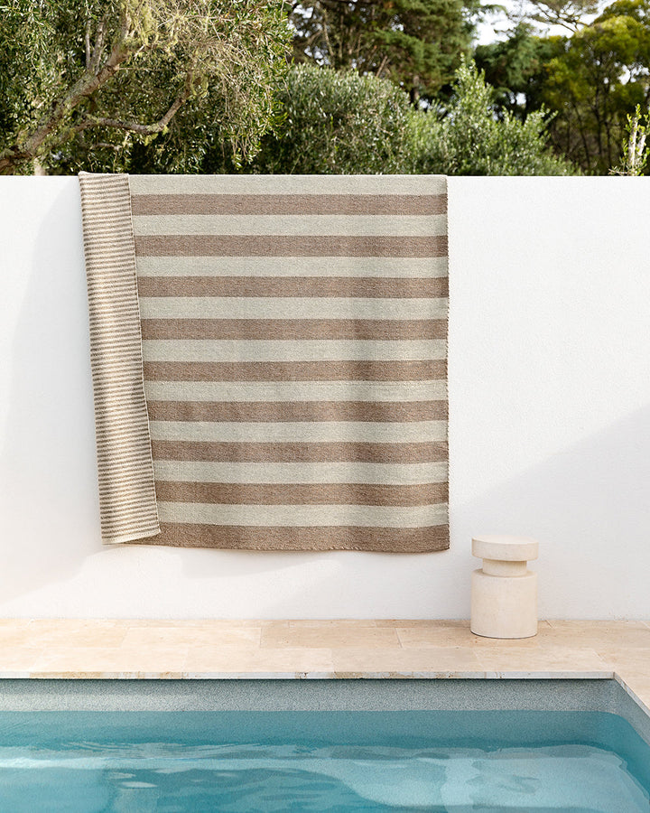 Summit Peak Floor Rug Soft underfoot, this incredible double-weave design looks stunning when used either in or outdoors. With a heavy stripe on one side, and a finer design on the other, simply turn the rug over to create a new look in moments. Australia