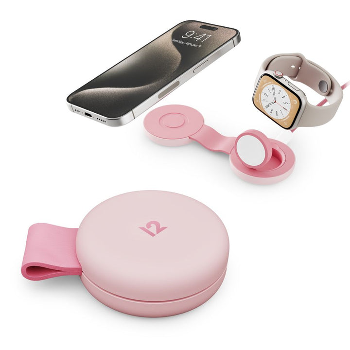 Twelve South ButterFly SE 2-in-1 Qi2 Travel Charger (Pink)