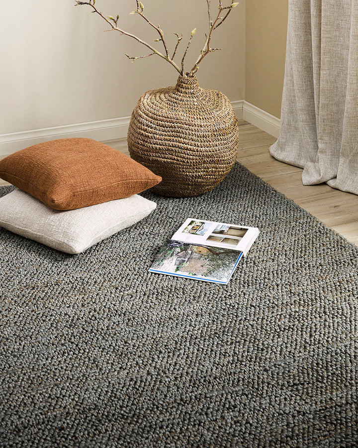 Te Oka Floor Rug Inspired by New Zealandâ€™s wild and remote coastline, this handmade floor rug has a wonderful underfoot feel due to its textural loop pile and natural jute composition. Versatile in both design and fibre, the Te Okaâ€™s light tone makes