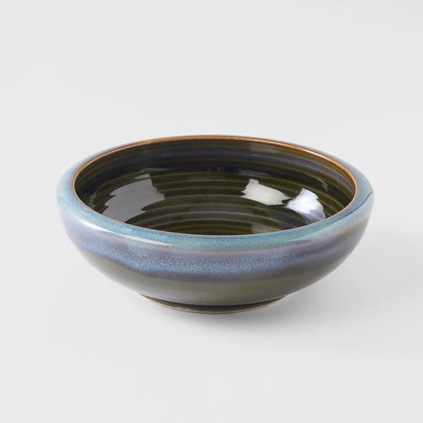 Thick Edge Bowl 17cm / Blue Outer Dark Green Inner