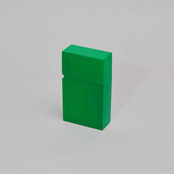 TSUBOTA PEARL hard edge green lighter, premium refillable petrol lighter handcrafted in Tokyo.