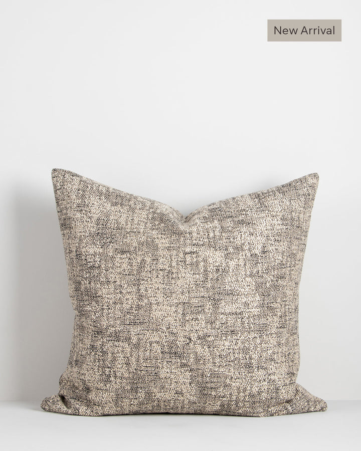 Vincent Cushion Intricately woven, a mottled, textured effect is achieved through the varied use of colour and yarn weights. A subtle viscose lustre conveys an understated, luxury aesthetic. Australian Stock Buy at beon.com.au