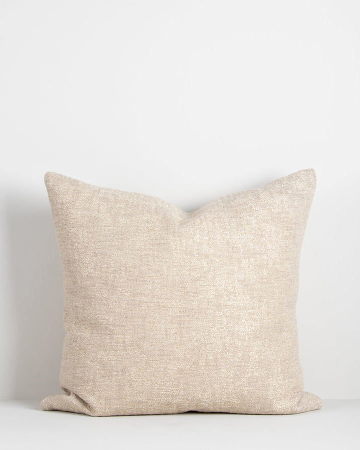 Vincent Cushion Intricately woven, a mottled, textured effect is achieved through the varied use of colour and yarn weights. A subtle viscose lustre conveys an understated, luxury aesthetic. Australian Stock Buy at beon.com.au