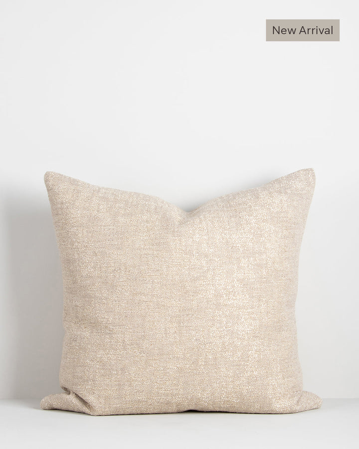 Vincent Cushion Intricately woven, a mottled, textured effect is achieved through the varied use of colour and yarn weights. A subtle viscose lustre conveys an understated, luxury aesthetic. Australian Stock Buy at beon.com.au