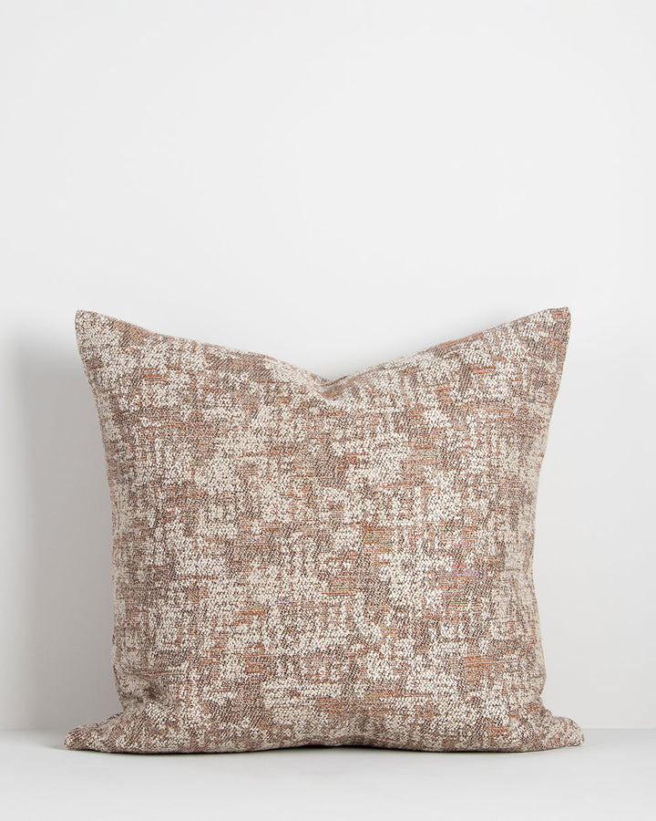 Vincent Cushion Intricately woven, a mottled, textured effect is achieved through the varied use of colour and yarn weights. A subtle viscose lustre conveys an understated, luxury aesthetic. Australian Stock Buy at beon.com.au