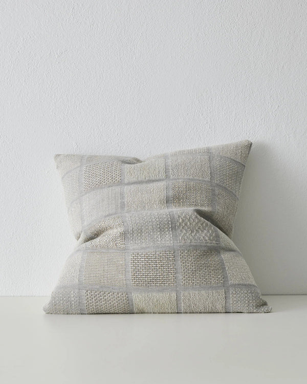 Bodrum Mist A contemporary, woven linen interpretation of a geometric checkerboard. Featuring panels of varied weave structures and subtle colour variations.The blend of soft, tonal yarns in Bodrum creates a textured feel. Colourway Mist identifies with o