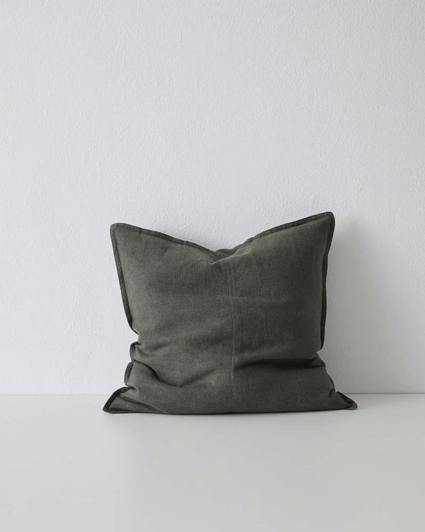 Como Khaki Linen Cushion - Modern & Stylish Discover the Como Khaki cushion, featuring premium stonewashed linen in a trendy muted green. Perfect for modern decor.