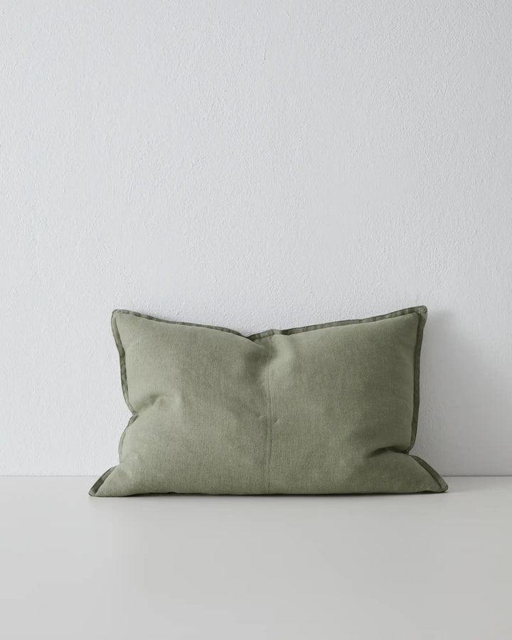 Como Olive Premium Linen Cushion - 40x60cm Elevate your decor with Como Olive, a soft olive green cushion crafted from luxurious European linen.