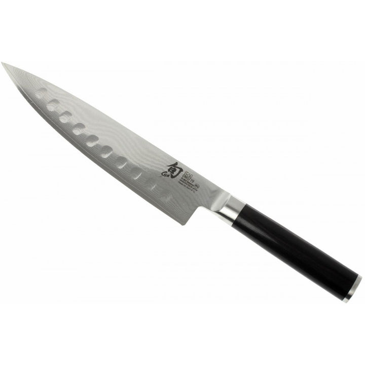 Buy online & save Shun Classic Chefs Knife Granton Edge 20cm |Shun |BEON.COM.AU With its keen edge and gorgeous design, the handcrafted Japanese Shun Classic collection is both a long time favourite of homecooks and professional chefs alike. Each knife in this collection features Shun's high proprietary VG-Max steel core that provides its Damascus clad steel optimum edge... Shun at BEON.COM.AU