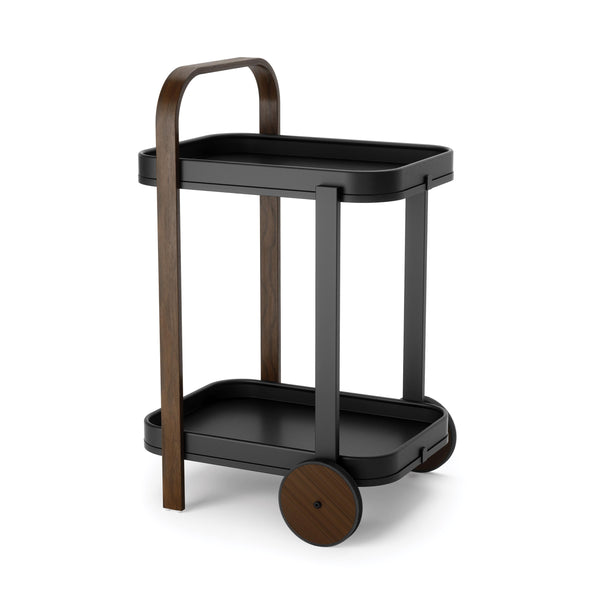 Umbra Bellwood Bar Serving Cart Black/Walnut 53X44X80Cm A modern, two-toned wooden bar cart, Bellwood Bar and Serving Cart makes the perfect addition to any corner of your home.Create your own at-home bar setup or use Bellwood to make an indoor garden car