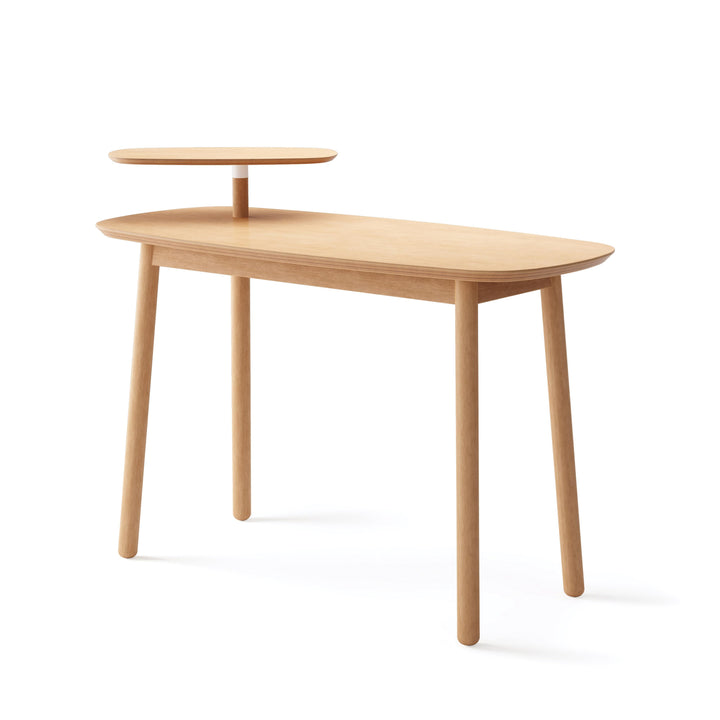 Umbra Swivo Desk In Natural A minimalist and natural-finish desk, Swivo features a swivelling top tier, providing space for a small plant, books, drinks and more.Incorporating real wood and soft curves, this desk adds a subtle modern touch to your work sp