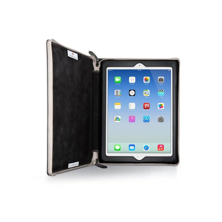 Buy online & save BookBook for iPad Air / 9.7 - Classic Black |Twelve South |BEON.COM.AU The real story is about protection.The BookBook for iPad is designed to keep your iPad safe and secure as you shuttle it from place to place. A soft, suede interior protects the iPad finish, while two hardback covers with reinforced corners provide impact protection. Dual zippers seal the deal, w... Twelve South at BEON.COM.AU