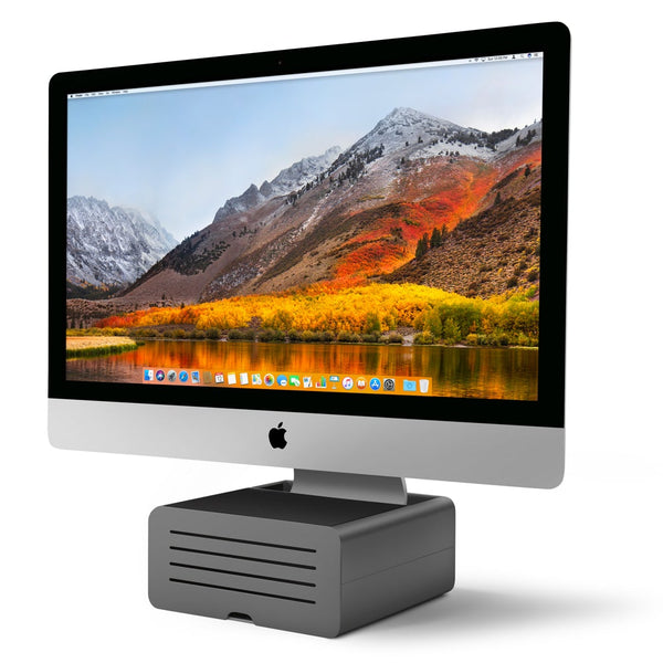 Buy online & save HiRise Pro for iMac and Display |Twelve South |BEON.COM.AU   HiRise Pro elevates iMacs &amp; Displays to a whole new stratosphere. HiRise Pro is a beautiful, height-adjustable modern stand that boosts your iMac, iMac Pro, or external display, for reduced neck strain while working. To reduce desk clutter, the all metal stand doubles as a gear garage f... Twelve South at BEON.COM.AU