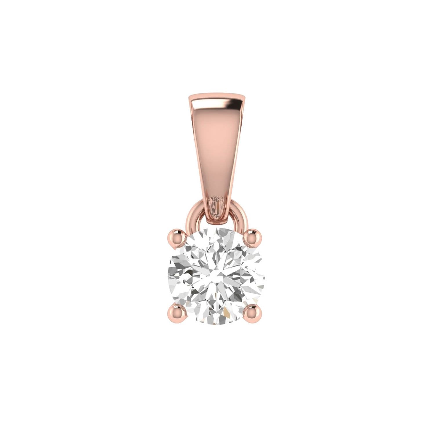 Diamond Solitaire Pendant with 0.30ct Diamonds in 18K Rose Gold - 18RCP30