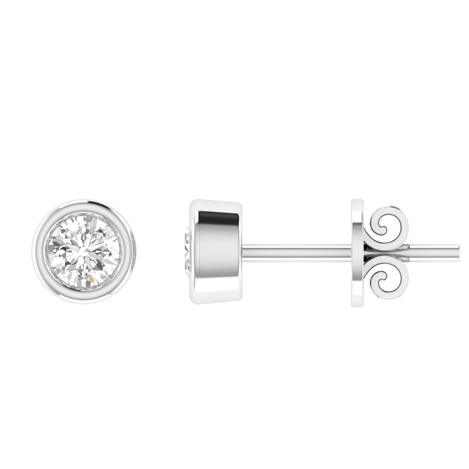 Diamond Stud Earrings with 0.46ct Diamonds in 18K White Gold - 18WBE46