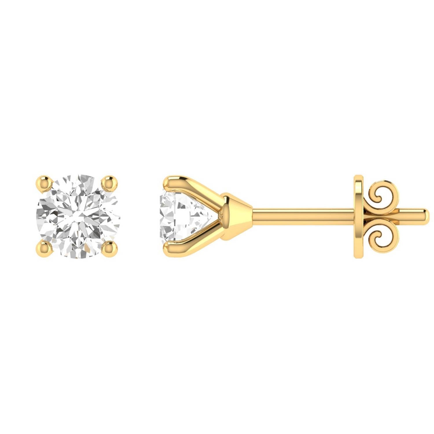 Diamond Stud Earrings with 0.46ct Diamonds in 18K Yellow Gold - 18YCE46
