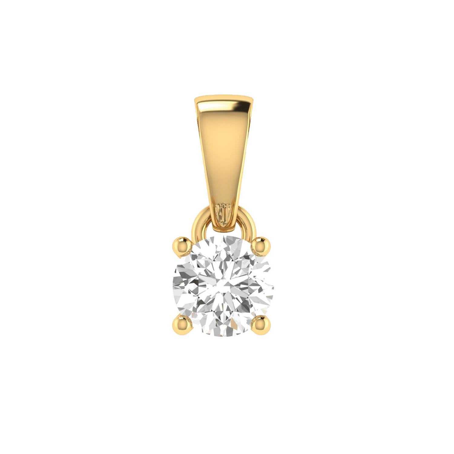 Diamond Solitaire Pendant with 0.40ct Diamonds in 18K Yellow Gold - 18YCP40