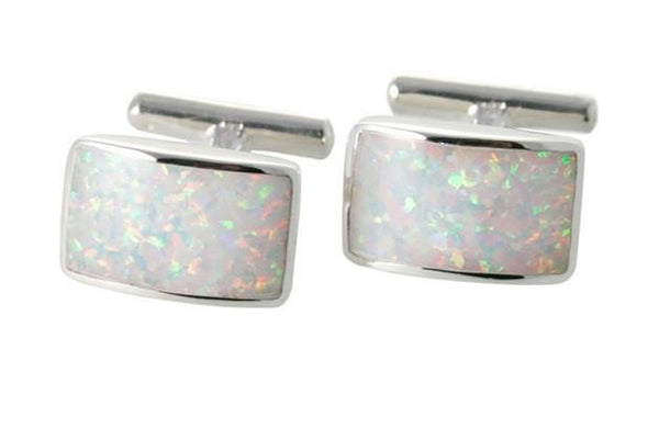 Buy online & save Opal Sterling Silver Cufflinks |Cudworth |BEON.COM.AU These exquisite Opal Sterling Silver Cufflinks are made from 925 Sterling Silver bordering Opal. Featuring smooth convexed opal stone matched with contrasting Silver for  something special. The cufflinks show a sheen of mixed warm colours unique to Opal. Cufflinks Cudworth at BEON.COM.AU