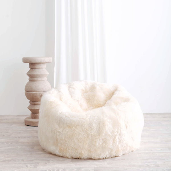 Buy and Save on The Byron Beanbag Chair Bean Bag Chairs | Fall into the comfort of a beautifully designed giant luxury sheepskin beanbag chair, handmade from the finest ethically sourced, super soft long wool sheepskin. Each of our over sized Byron Beanba