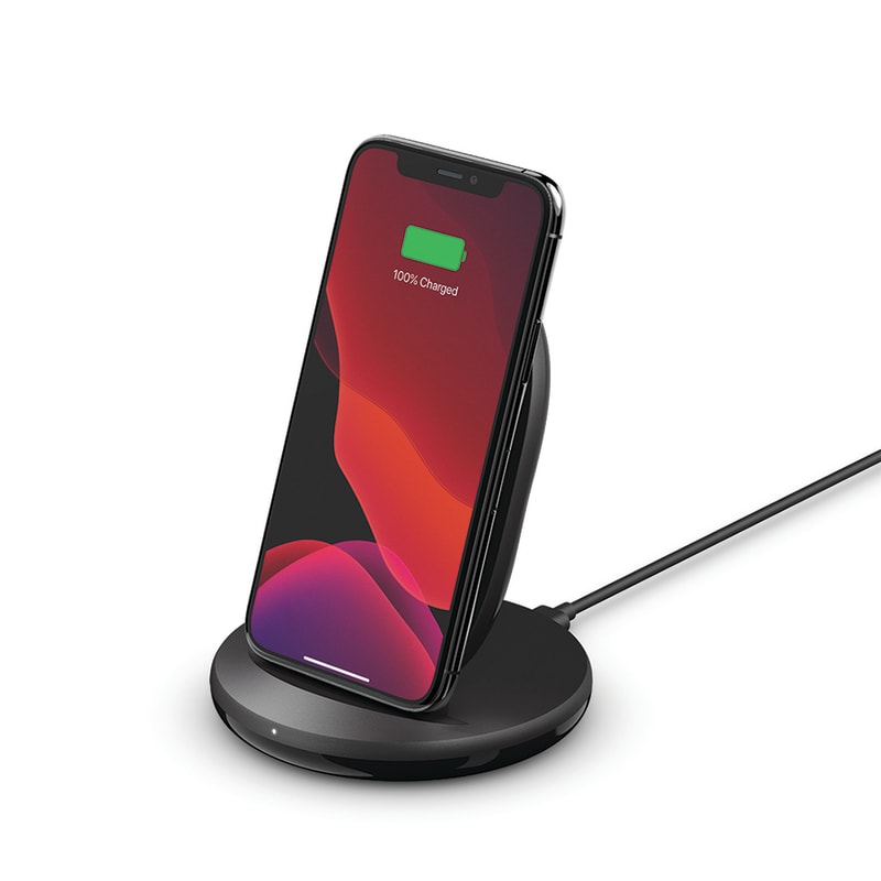 BELKIN Boost Charge 15W Wireless Charging Stand +QC 3.0 Wall Charger - Black WIB002AUBK Belkin