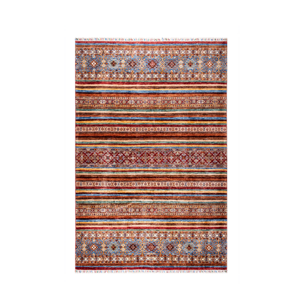 Buy Authentic Afghan Fine Khorjin Handwoven Rug Afghan Rugs made in Afghanistan at BEON | Hand knotted and meticulously crafted by Afghan artisans in Afghanistan, this stunning Khorjin rug is made out of pure handspun wool. Dimenstions:Size: 178x248cmFoun