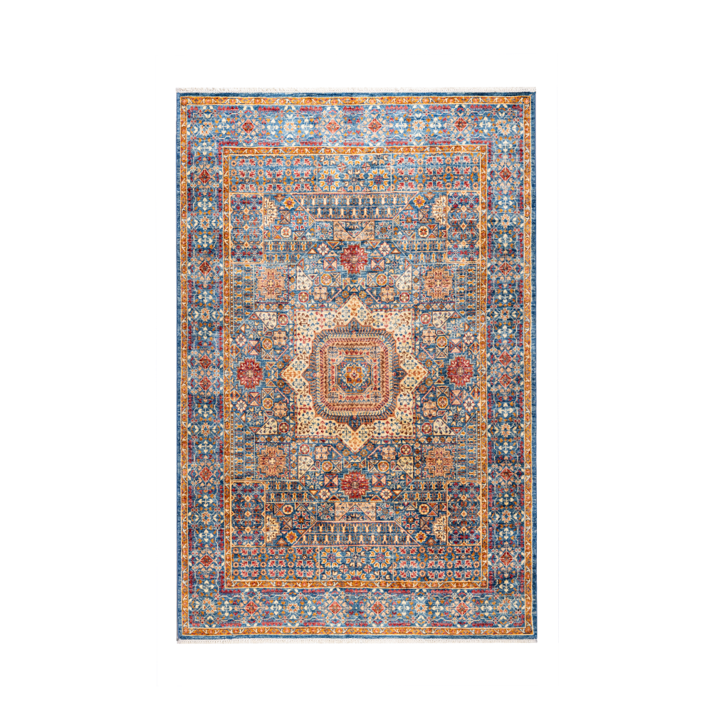 Size: 171x236cmFoundation: CottonPile: Handspun WoolShape: Rectangular Hand knotted and meticulously crafted by Afghan artisans in Afghanistan, this stunning Mamluk rug is made out