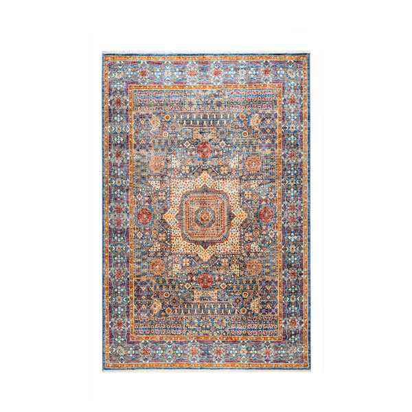 Buy Authentic Afghan Fine Mamluk Afghan Rugs made in Afghanistan at BEON | Size: 171x236cmFoundation: CottonPile: Handspun WoolShape: Rectangular Hand knotted and meticulously crafted by Afghan artisans in Afghanistan, this stunning Mamluk rug is made out