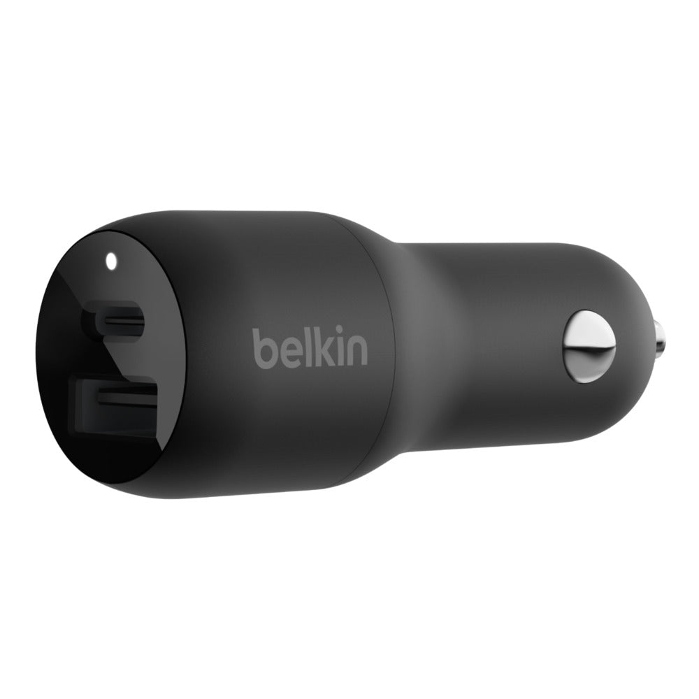 Belkin BoostCharge Dual Car Charger with PPS 37W USB-C/USB-A Ports CCB004BTBK Belkin