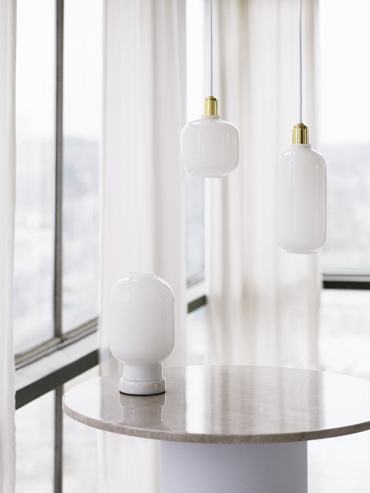 NORMANN COPENHAGEN | Amp Pendant Lamp White/Brass (Multiple Sizes) | Ceiling Pendants | BEON.COM.AU