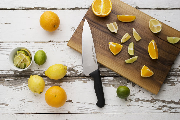 Buy online & save Four Seasons Wide Blade Chef's Knife 8 Inch (20.3cm) |Messermeister |BEON.COM.AU 5025 8         Four Seasons 8 Inch Wide Blade Chef's Knife The Messermeister Four Seasons 8 Inch Chef’s Knife is the workhorse in every kitchen. You'll gravitate towards this knife and find yourself using it for 90% of all your cutting tasks.  It has a commercial grade oversized, molded h... Messermeister at BEON.COM.AU