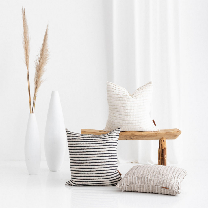 Buy and Save on The Airlie Linen Cushion - 55x55 Cushions | Meet the Airlie Linen Blend Cushion. Designed in Australia and handcrafted in Lithuania from the finest linen cotton blend fabric, The Airlie Linen Cushion comes in 3 sizes and 3 stunning colour-