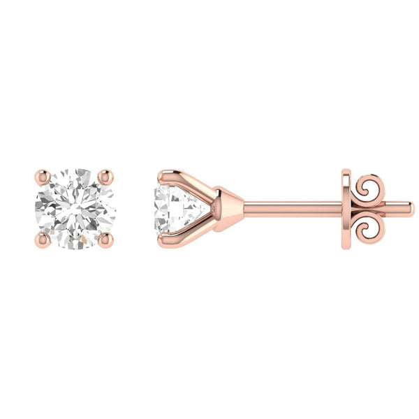 Diamond Stud Earrings with 0.18ct Diamonds in 9K Rose Gold - 9RCE18