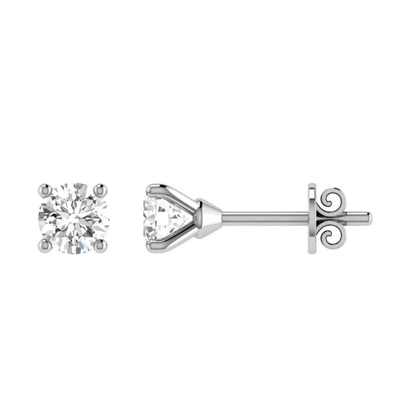 Diamond Stud Earrings with 0.18ct Diamonds in 9K White Gold