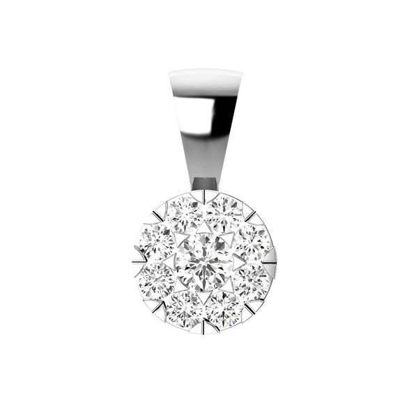 Cluster Diamond Pendant with 1.00ct Diamonds in 9K White Gold