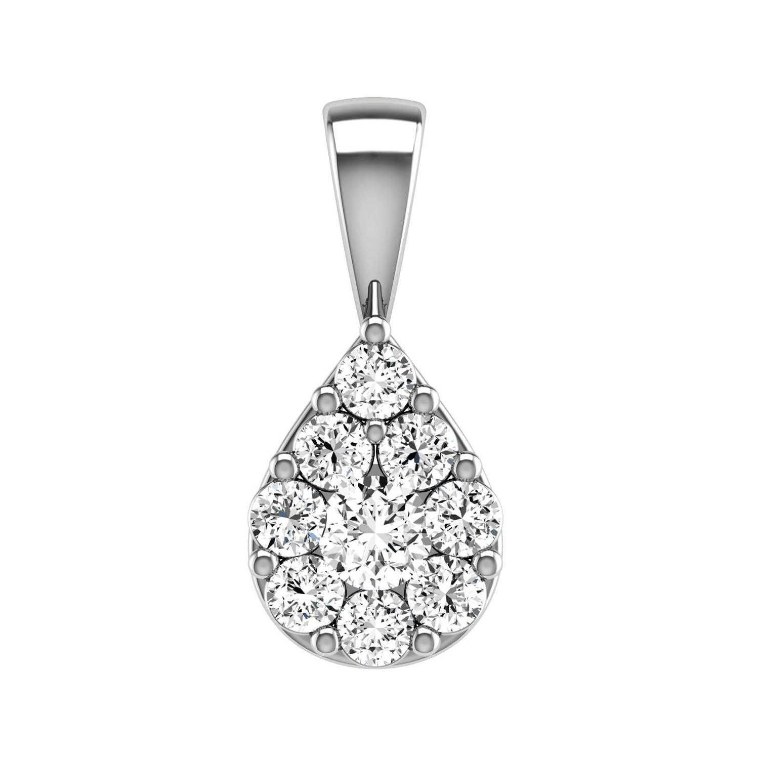 Teardrop Diamond Pendant with 0.25ct Diamonds in 9K White Gold - 9WTDP25GH