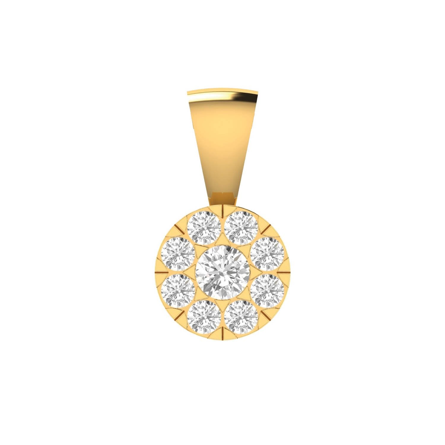 Cluster Diamond Pendant with 0.25ct Diamonds in 9K Yellow Gold - 9YPCLUS25GH