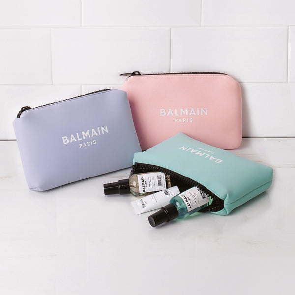 Buy Balmain Paris Pastel Pink Cosmetic Bag (Limited Edition) | Balmain Bags | by Balmain Paris Hair Couture at BEON.COM.AU