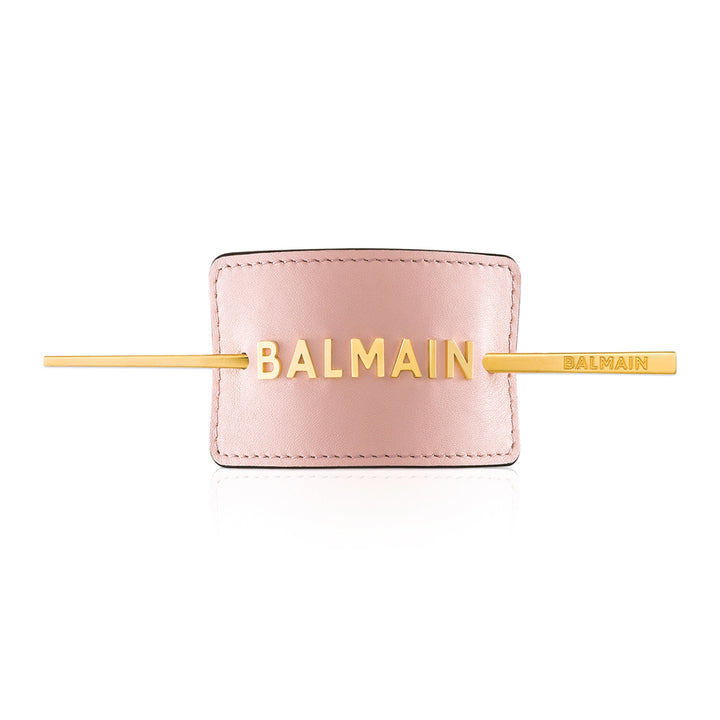 Buy Balmain Paris Pastel Pink Luxury Hair Barrette With Golden Logo (Limited Edition) | Hair Barrettes | by Balmain Paris Hair Couture at BEON.COM.AU