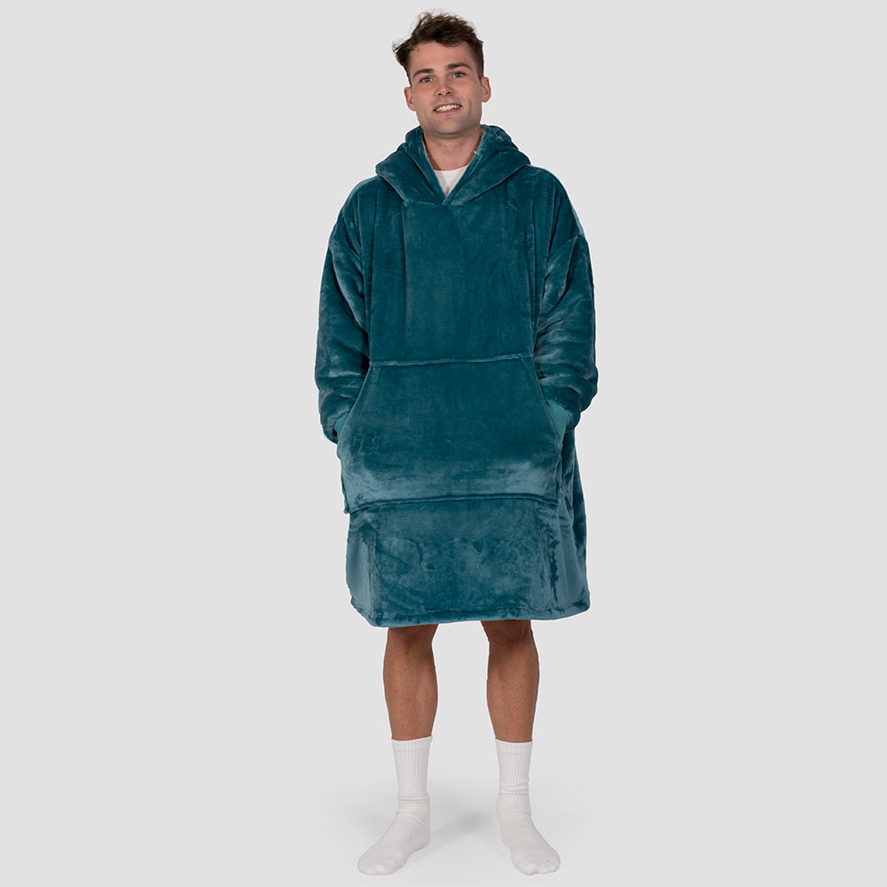 BEON.COM.AU The latest in ultimate couch comfort! The Blanket Hoodie combines the warmth, softness and size of a blanket with the extra creature comforts of a hooded jumper, such as the sleeves, the hood and the handy pocket at the front. Featuring a stretchy ribbed cuff that makes sure the sleeves don't... at BEON.COM.AU