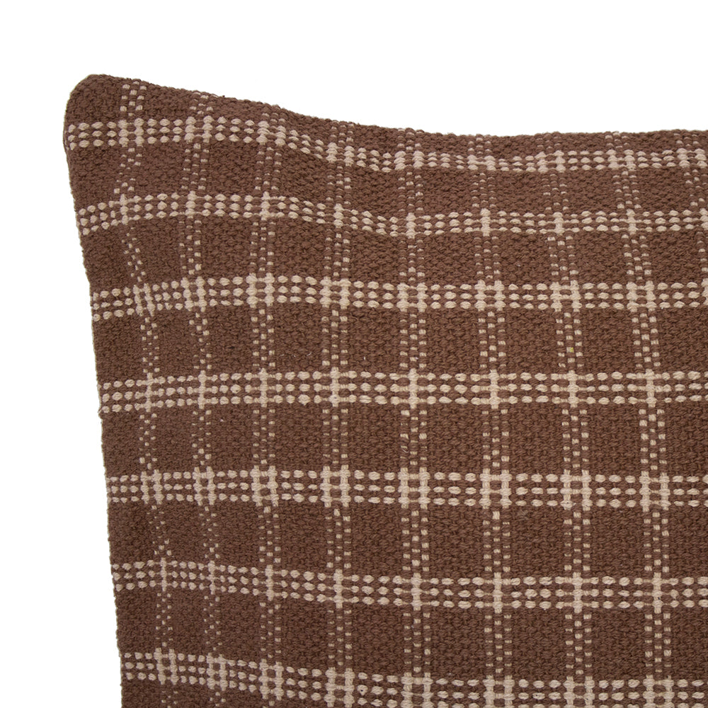 BEON.COM.AU The intricately woven pattern on the Merle cushion is a great contemporary reincarnation of a classic check design. Made from 100% cotton, the front features the check and the reverse is a plain-coloured fabric. Includes a removable polyester cushion fill. Composition: Cotton Size Information: Sq... at BEON.COM.AU
