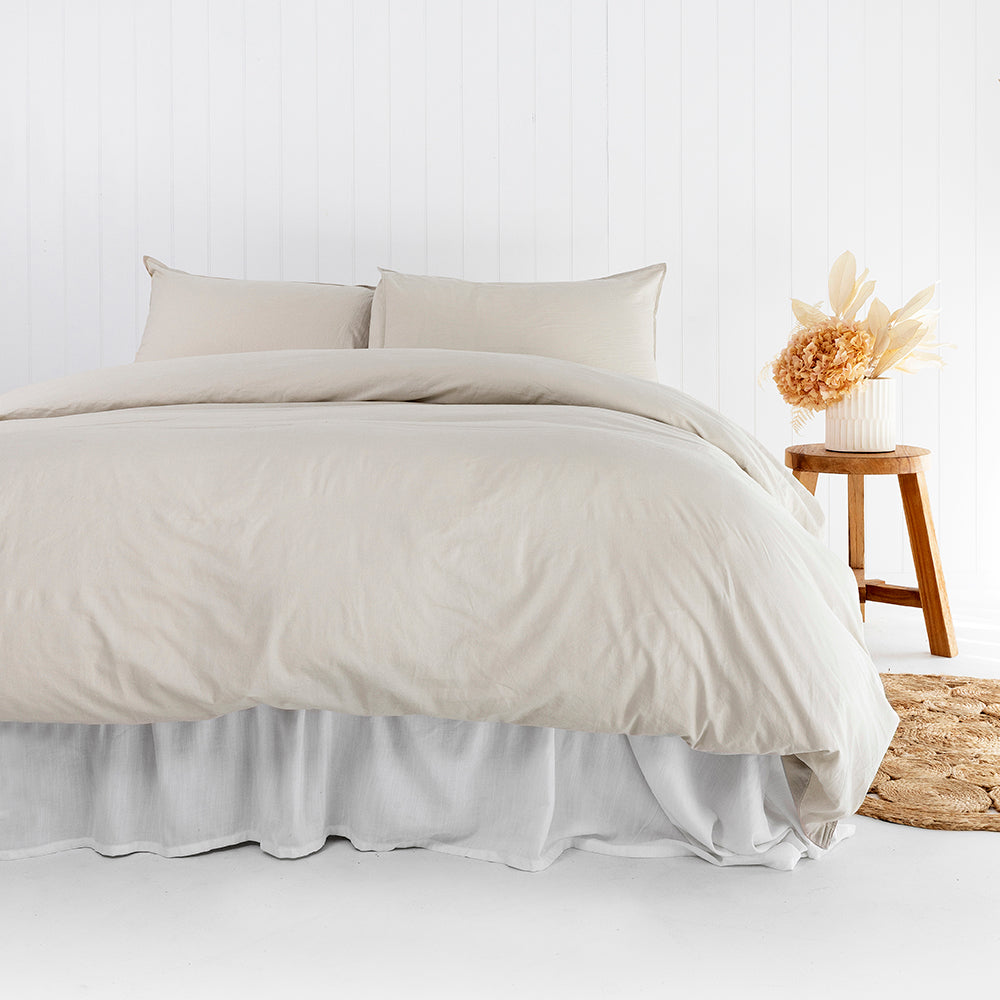 BEON.COM.AU Sleep better knowing that the fabric used to make our Temple Organic bed linen is free from harmful bleaches and dyes. The fabric is also vintage-washed which is a pre-washing treatment that makes the sheets even softer to sleep on! The pillowcases and feature a simple border with a small twin ne... at BEON.COM.AU