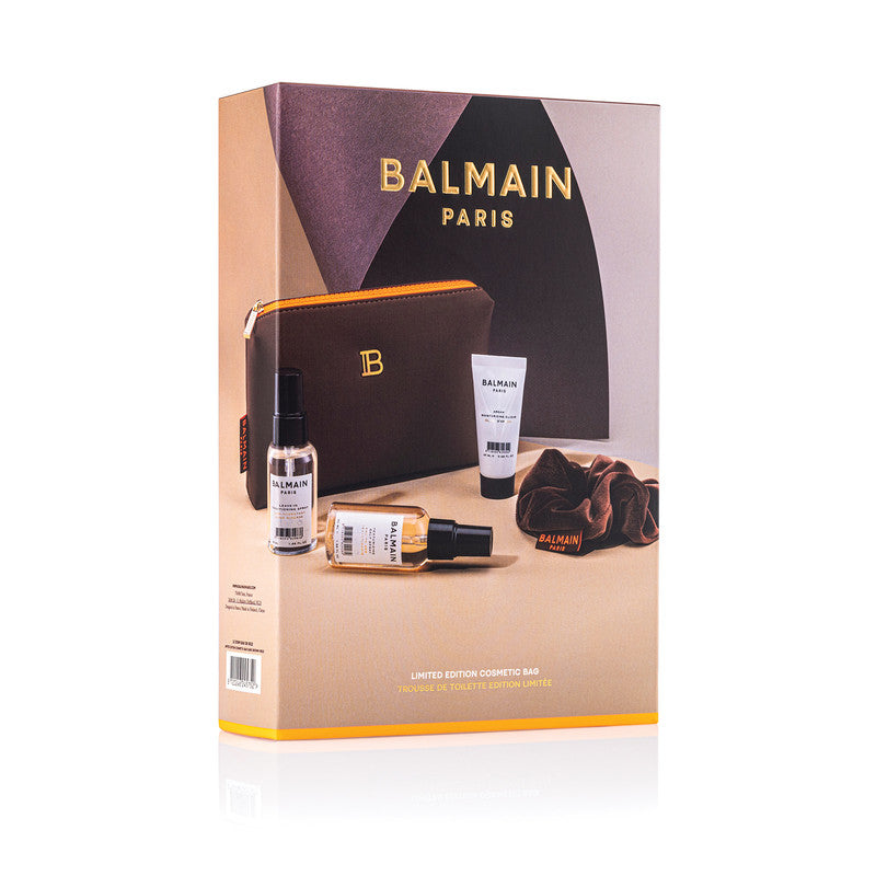 Balmain Paris Limited Edition Cosmetic Bag Dark Brown Ss22